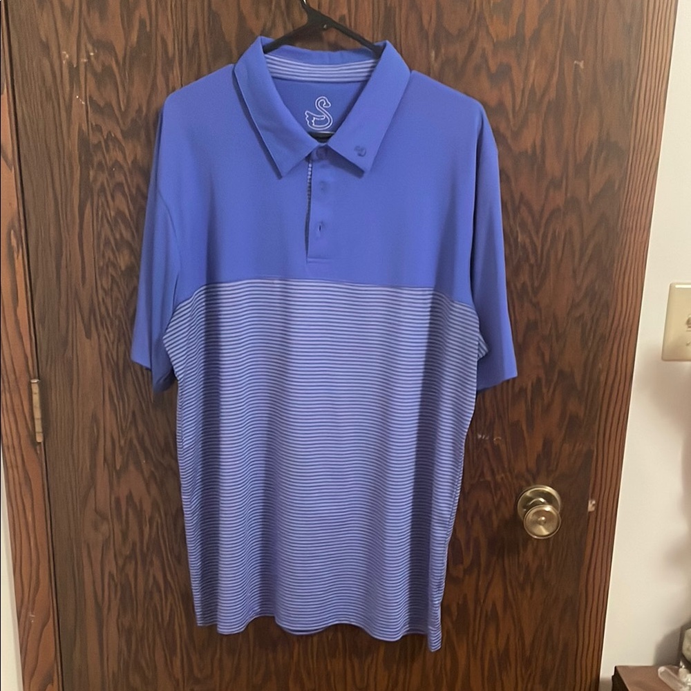 Swannie’s Blue Striped Polo Shirt